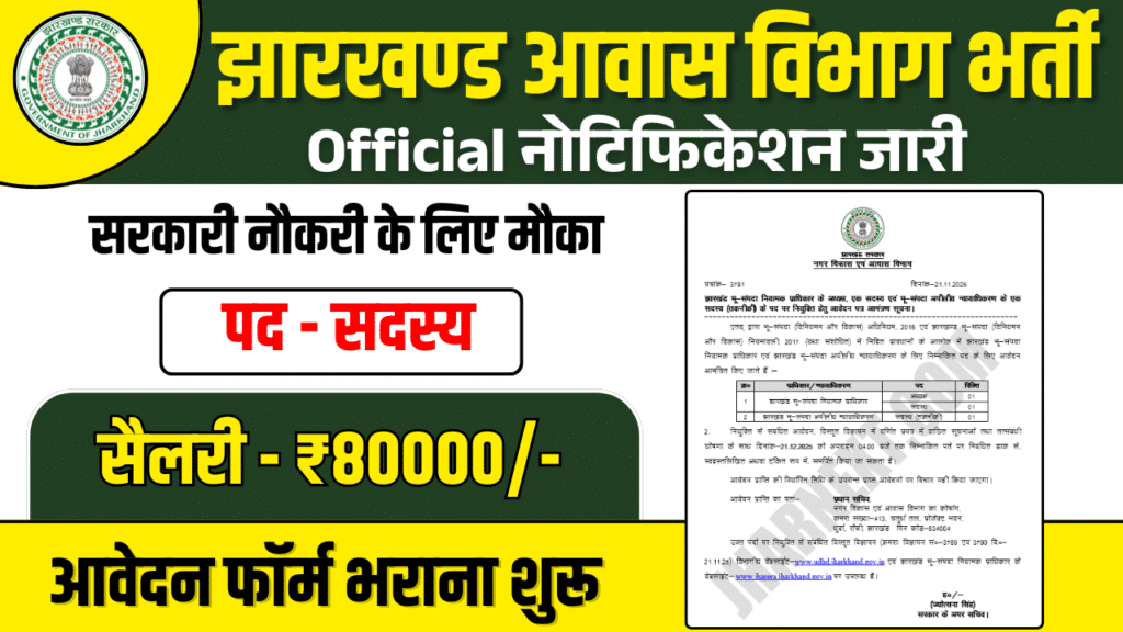 Jharkhand Nagar Vikas & Awas Vibhag Recruitment 2025